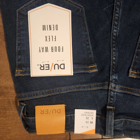 New w/Tags DUER Four Way Flex High Rise Skinny in Dark Stone W 24/ L 28 - Picture 5 of 5